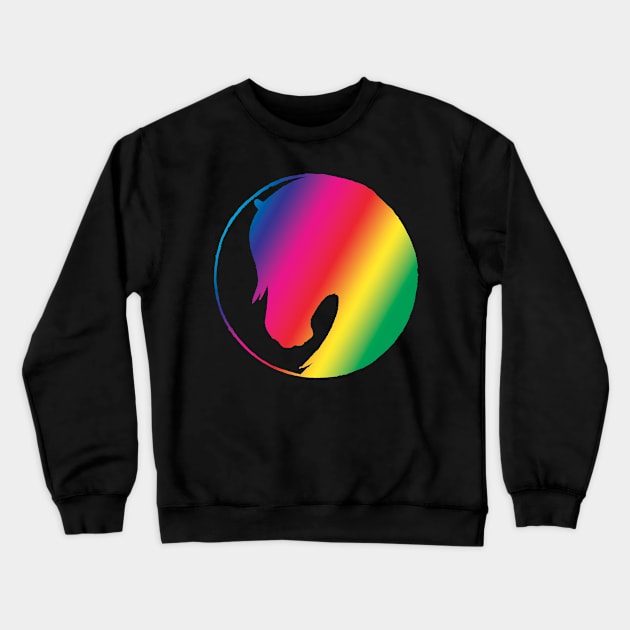 Rainbow horse silhouette Crewneck Sweatshirt by Shyflyer